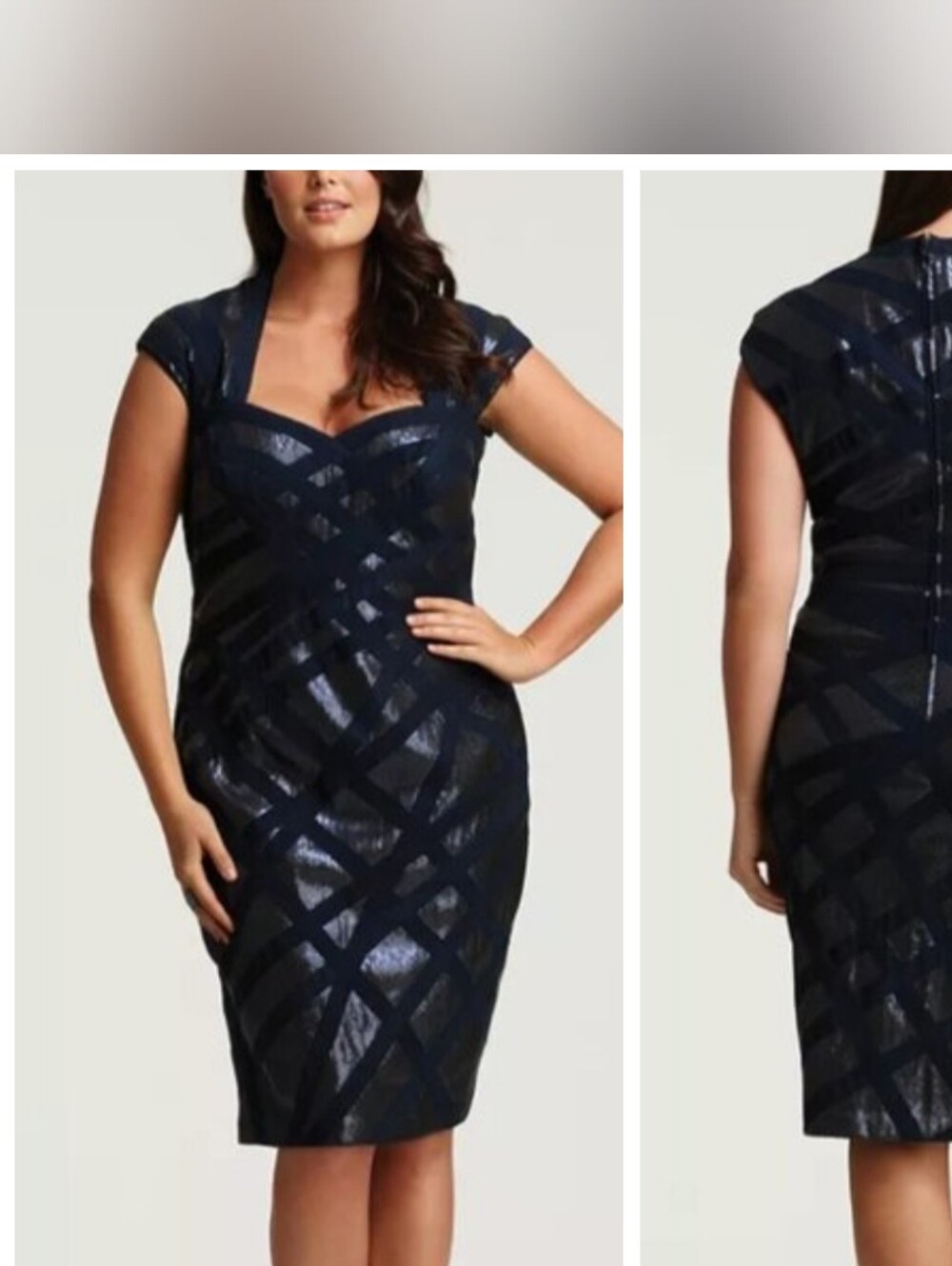 Tadashi Shoji Black Sequin Mesh Sheath Cocktail Dress NWT Size 16 $370